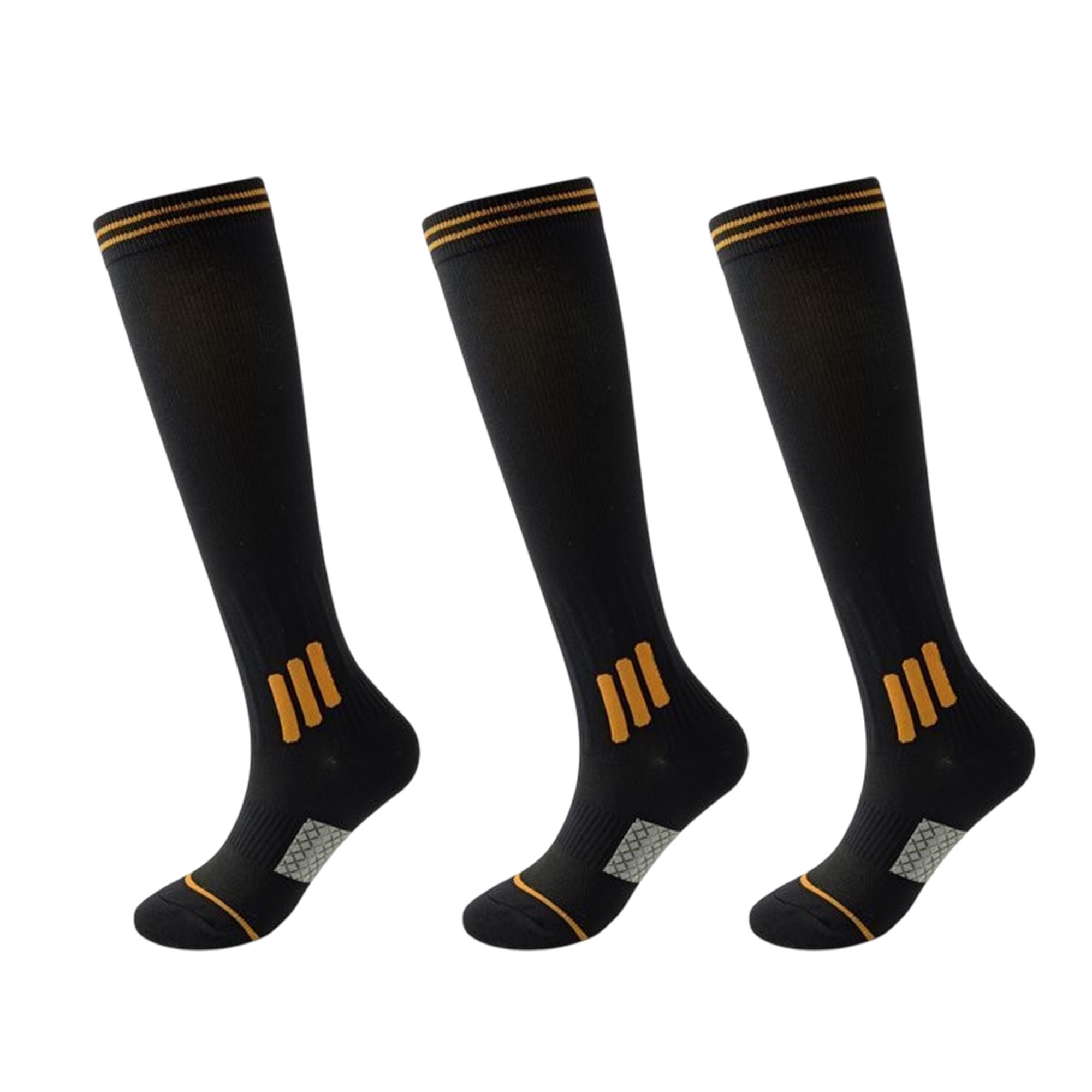 Anna-Kaci 3-Pair Set Knee-High Compression Athletic Socks Breathable Anti-Slip Support Design for Running and Jump Rope