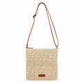 Textured Woven Crossbody Bag with Adjustable Strap Zip Closure and Slip Pocket