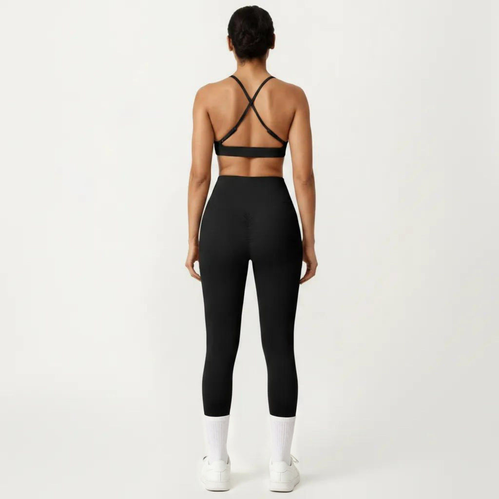Anna-Kaci Active Women's Triangle Sports Bra with Adjustable Cross Back Straps and Smooth Band