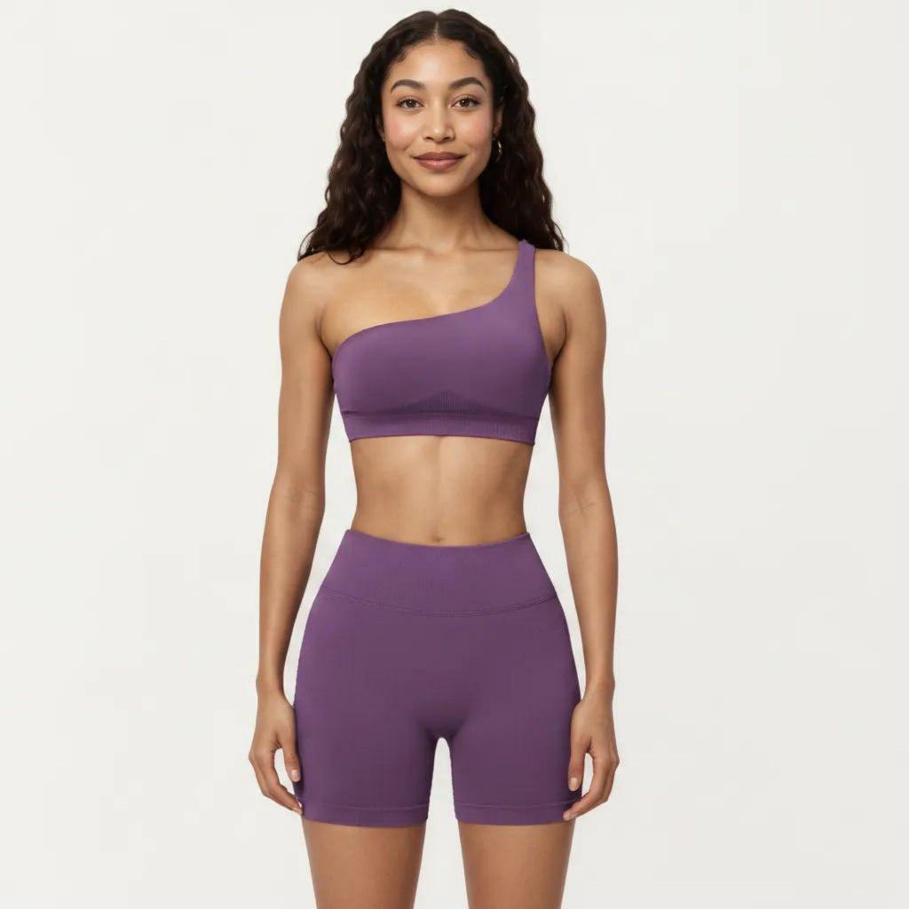 Anna-Kaci Active Women's One Shoulder Sports Bra with Asymmetric Strap and Smooth Stretch Fit
