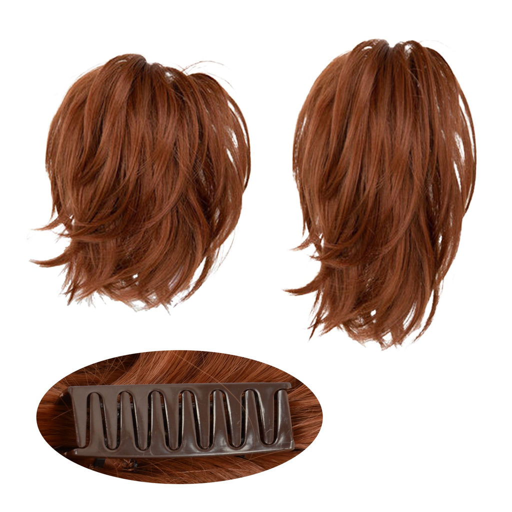 Tousled Layered Ponytail Fashion Hairpiece with Claw Clip Heat Resistant Synthetic Hair Natural Texture