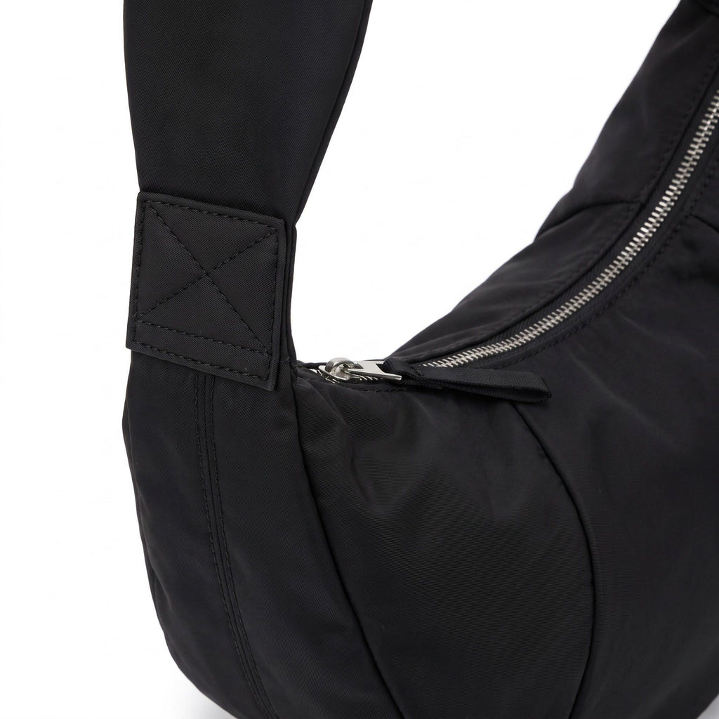 Oversized Crescent Sling Bag with Wide Adjustable Strap and Top Zipper 17.5x10x6.5in