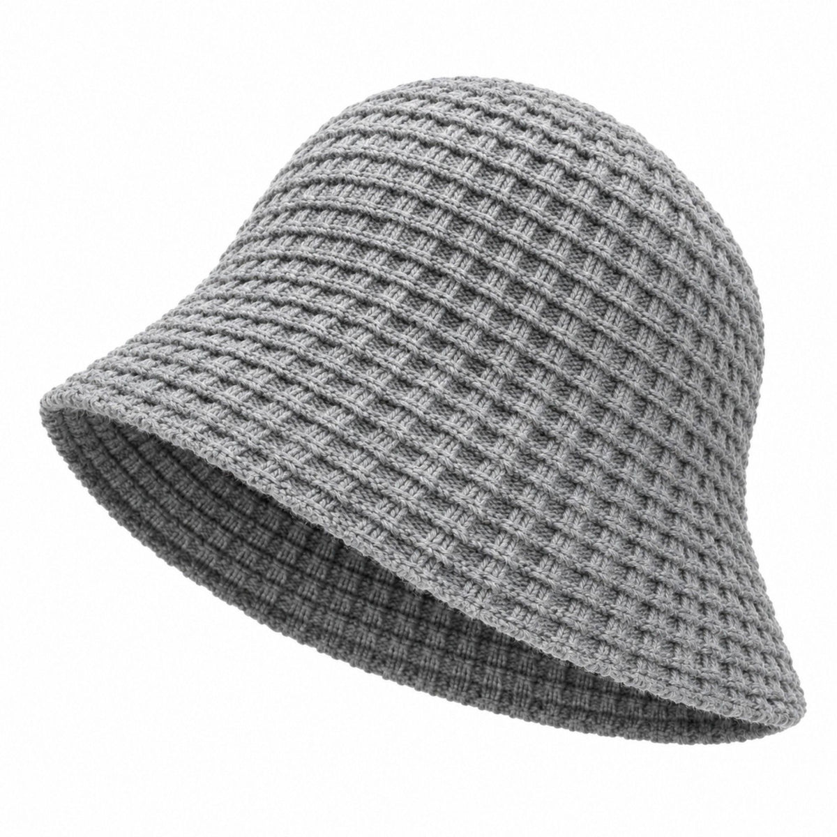 Waffle Knit Bucket Hat with Soft Textured Brim