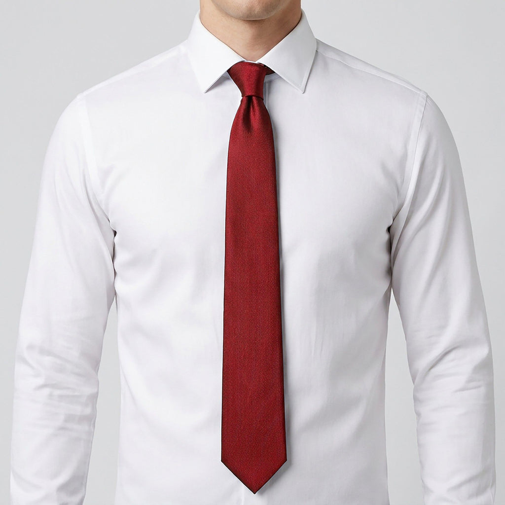 Men's Solid Smooth Finish Tie Classic Necktie 57 Inch Length 3.1 Inch Width Formal Business Accessory