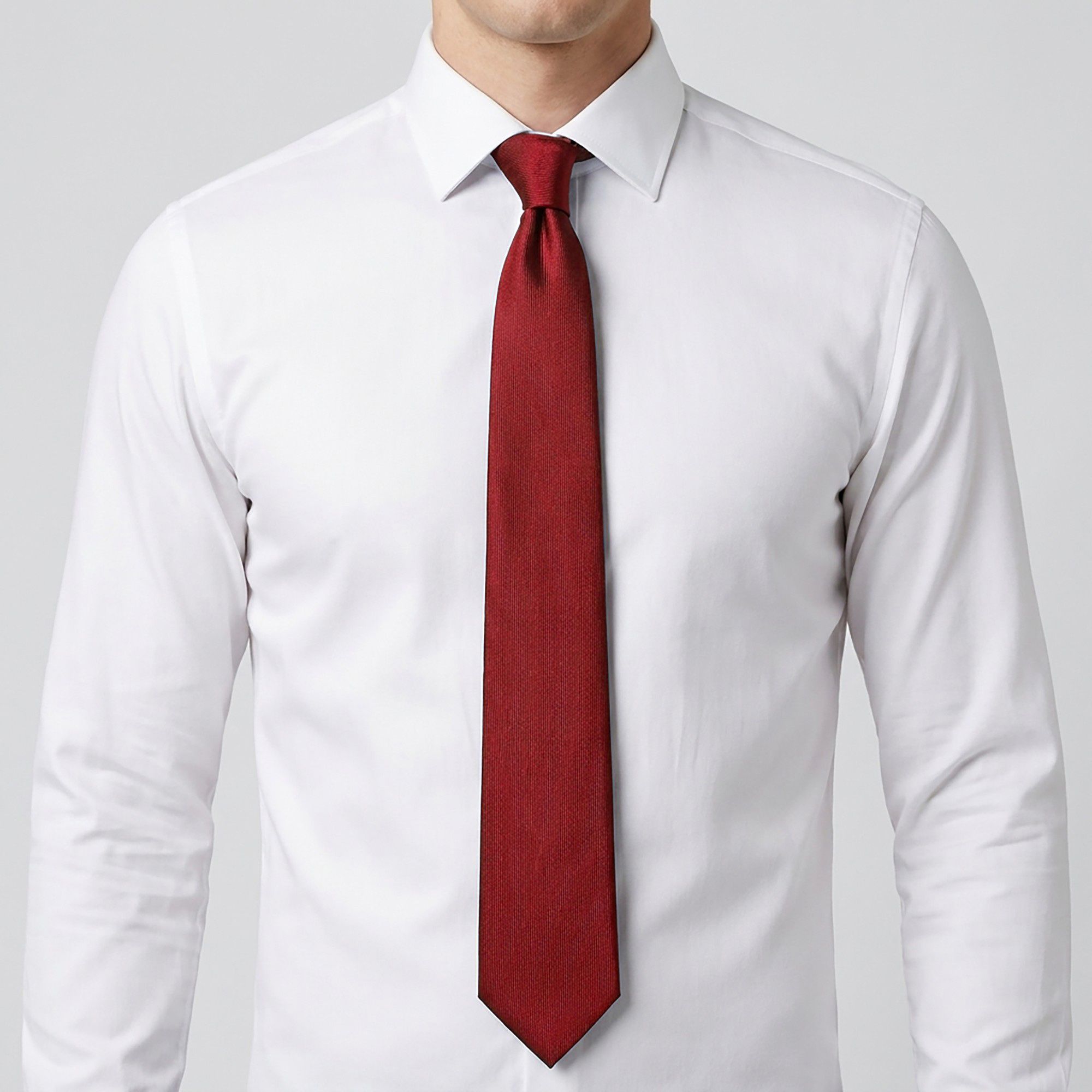 Men's Solid Smooth Finish Tie Classic Necktie 57 Inch Length 3.1 Inch Width Formal Business Accessory
