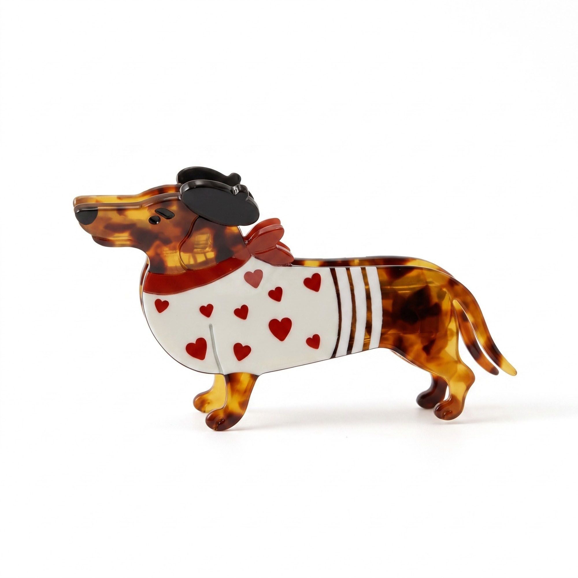 Set de 3 horquillas de pelo de perro salchicha con diseño de tortuga para cachorros