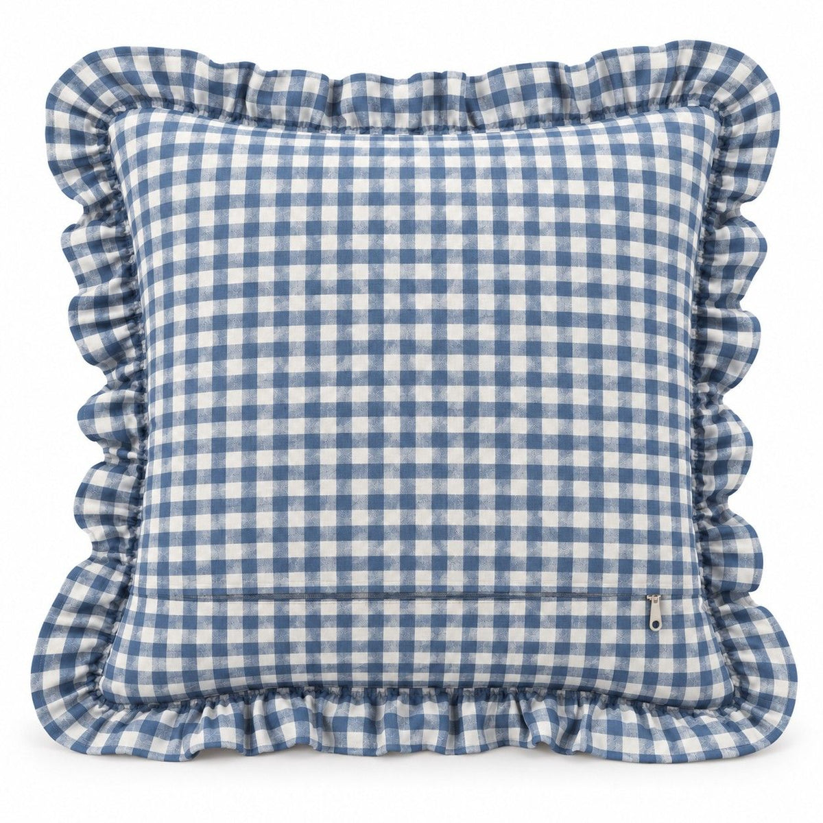 2 Pack Gingham Check Ruffle Throw Pillow Covers 18 x 18 Inch