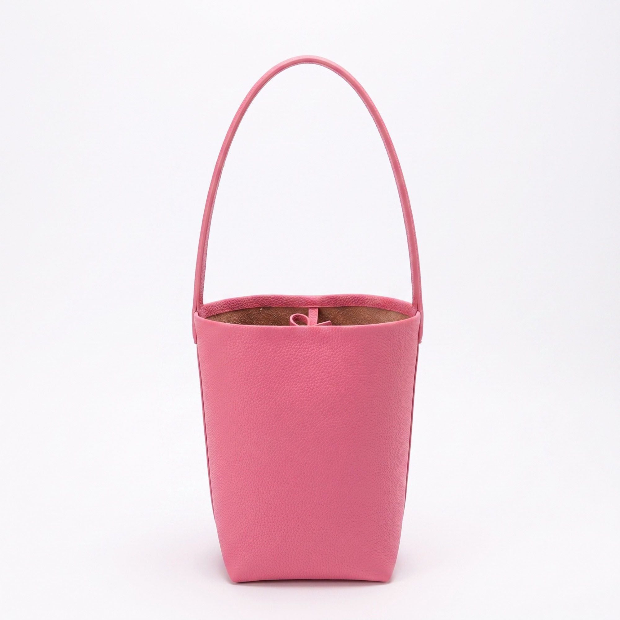 Textured Bucket Shoulder Bag with Long Strap and Soft Structured Silhouette 8.5x6.7x2.5in
