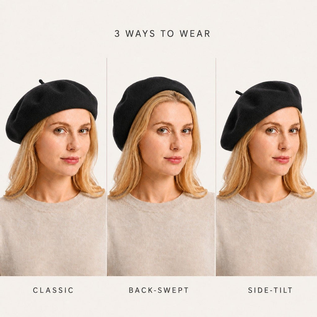 Wool Beret Hat Classic French Painter Cap Soft Felt Everyday Style