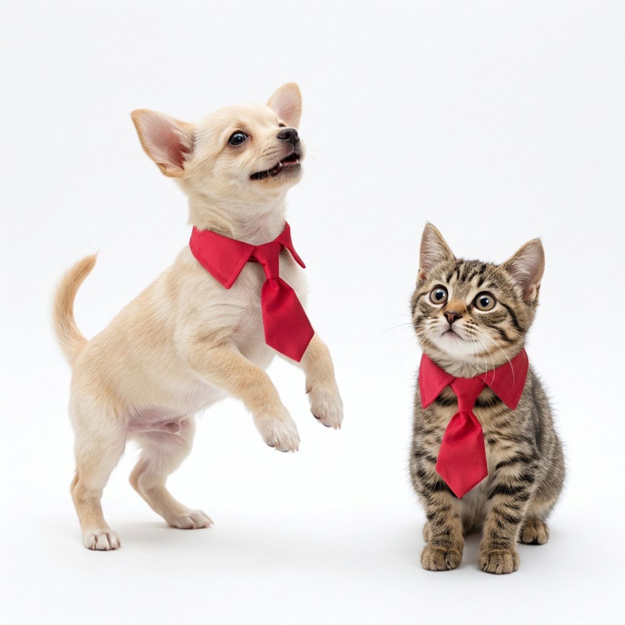 Pet Holiday Crochet Collar and Bowtie Set for Cats and Dogs Adjustable and Festive