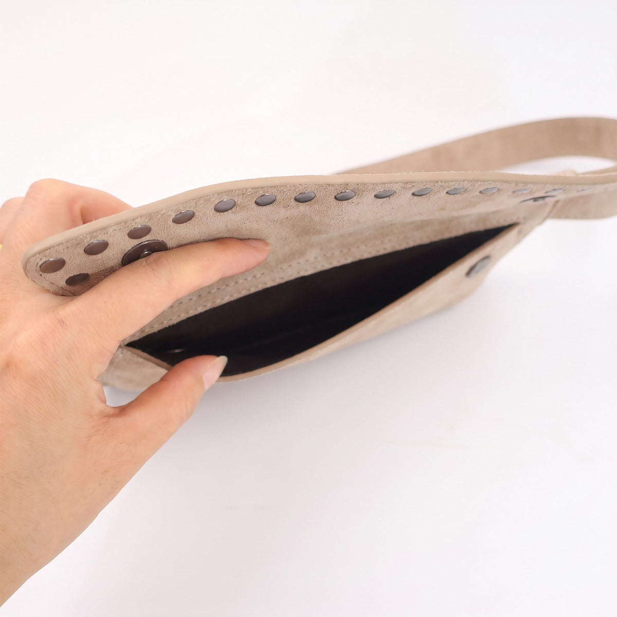 Studded Faux Suede Belt Bag Waist Pack