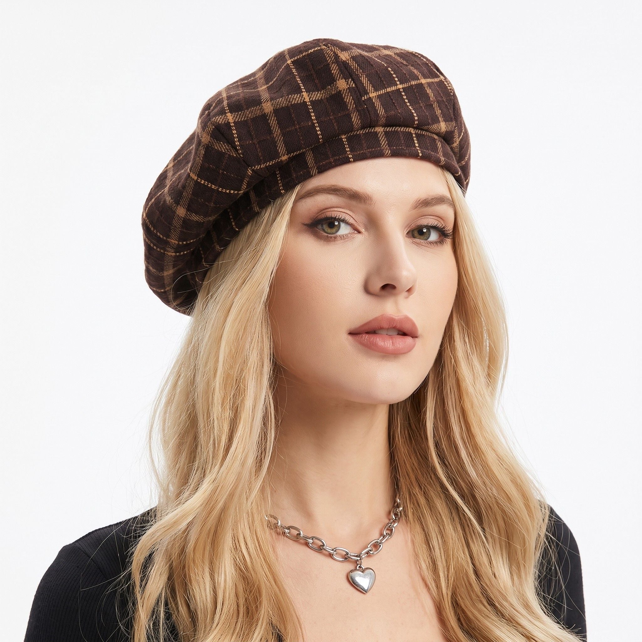 Plaid Beret Hat Vintage Painter Cap Soft Structured Fall Winter Style
