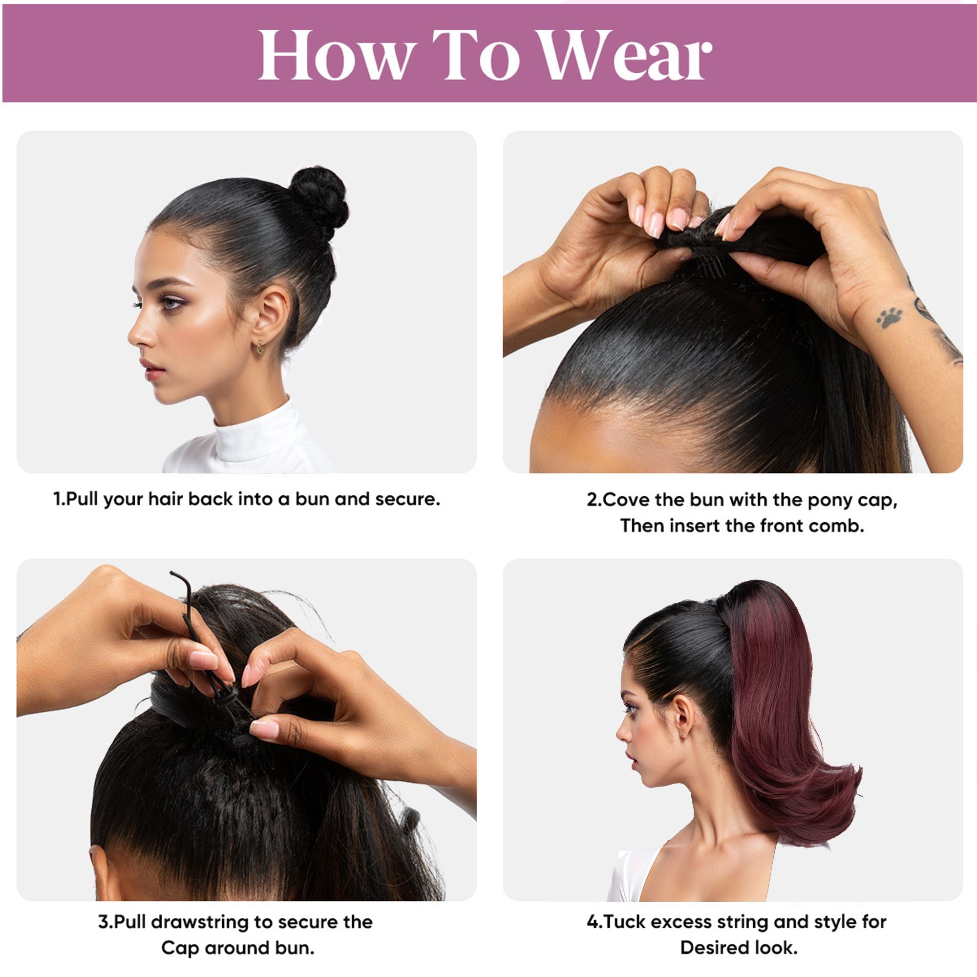 14 Inch Short Curly Drawstring Ponytail Extension High Hea Resistant Synthetic Fiber for Natural Looking Curls