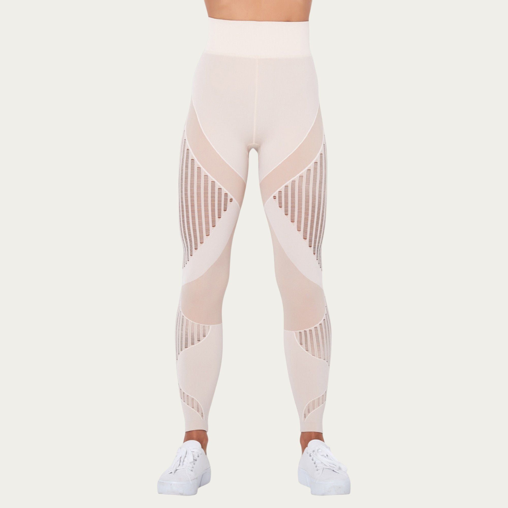 Anna-Kaci Active Women's Seamless Patterned Leggings with Ribbed Details and Contouring Panels