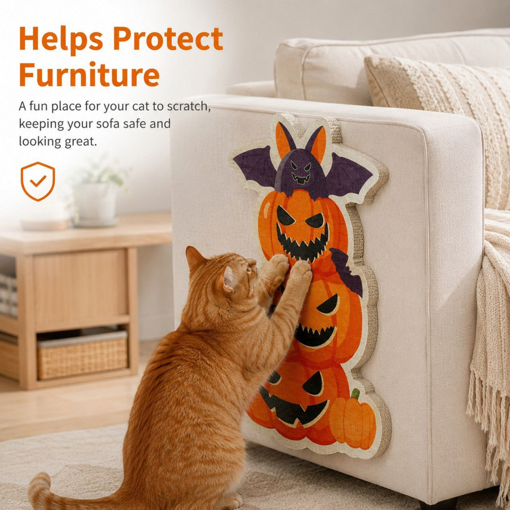 Halloween Self-Adhesive Cat Scratcher Pad for Walls and Furniture 31.5 x 19.7 in