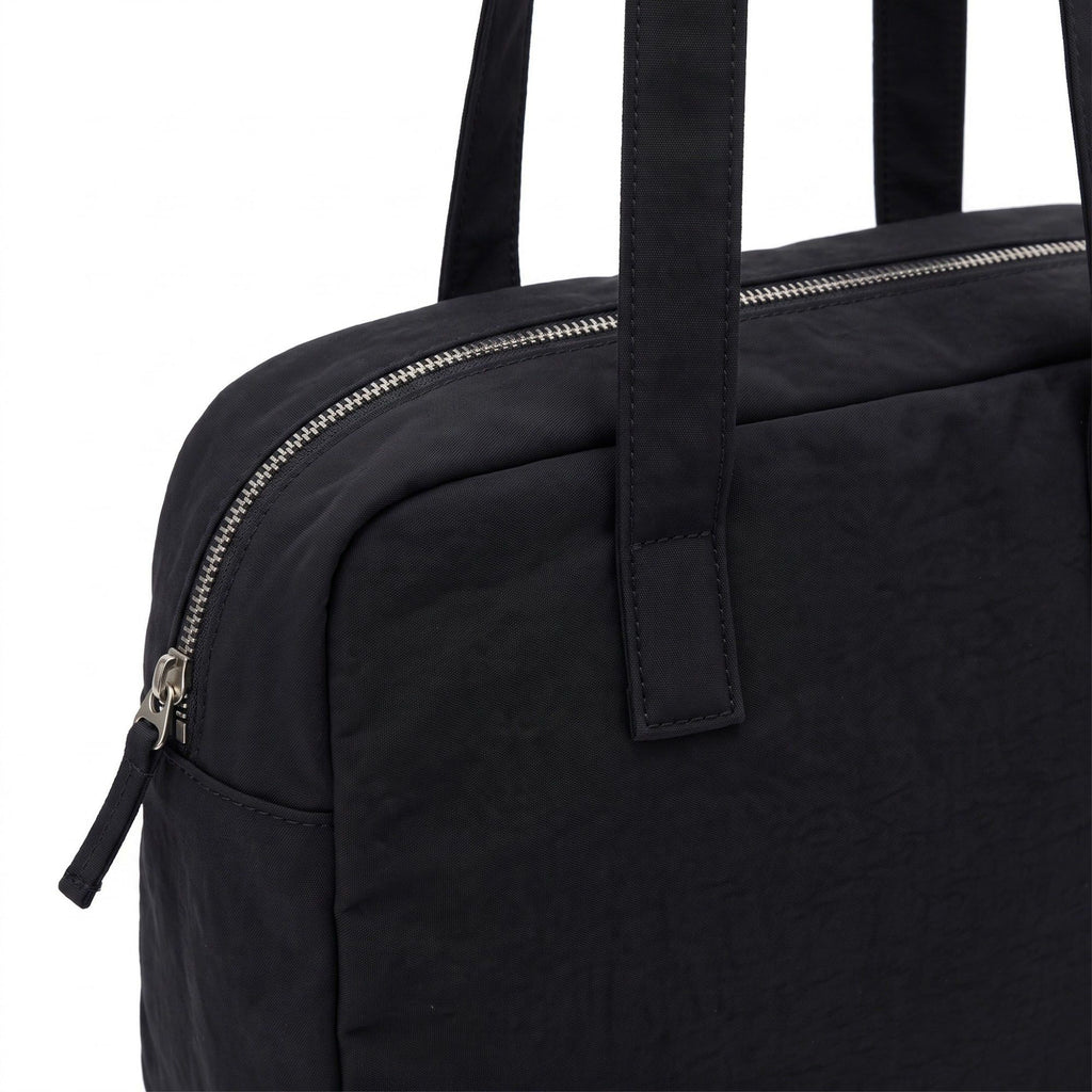 Lightweight Shoulder Tote Bag with Top Zipper and Exterior Side Pockets 12x8x3.5in