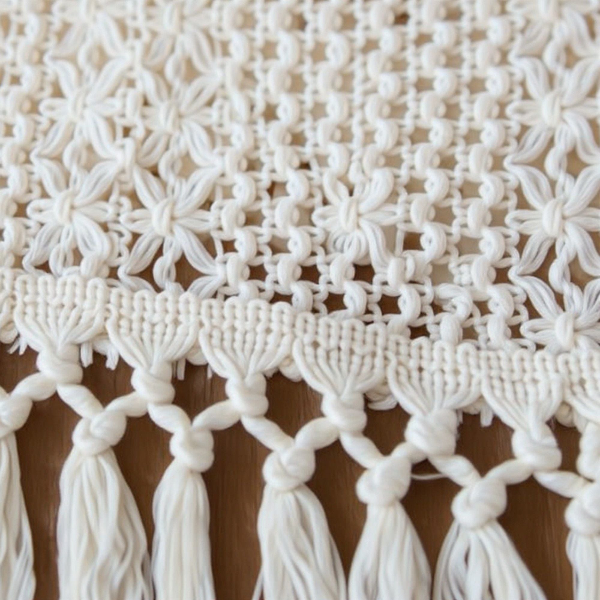 Textured Woven Table Runner with Fringe Edges and Bohemian Stripe Pattern 47x11.8 in