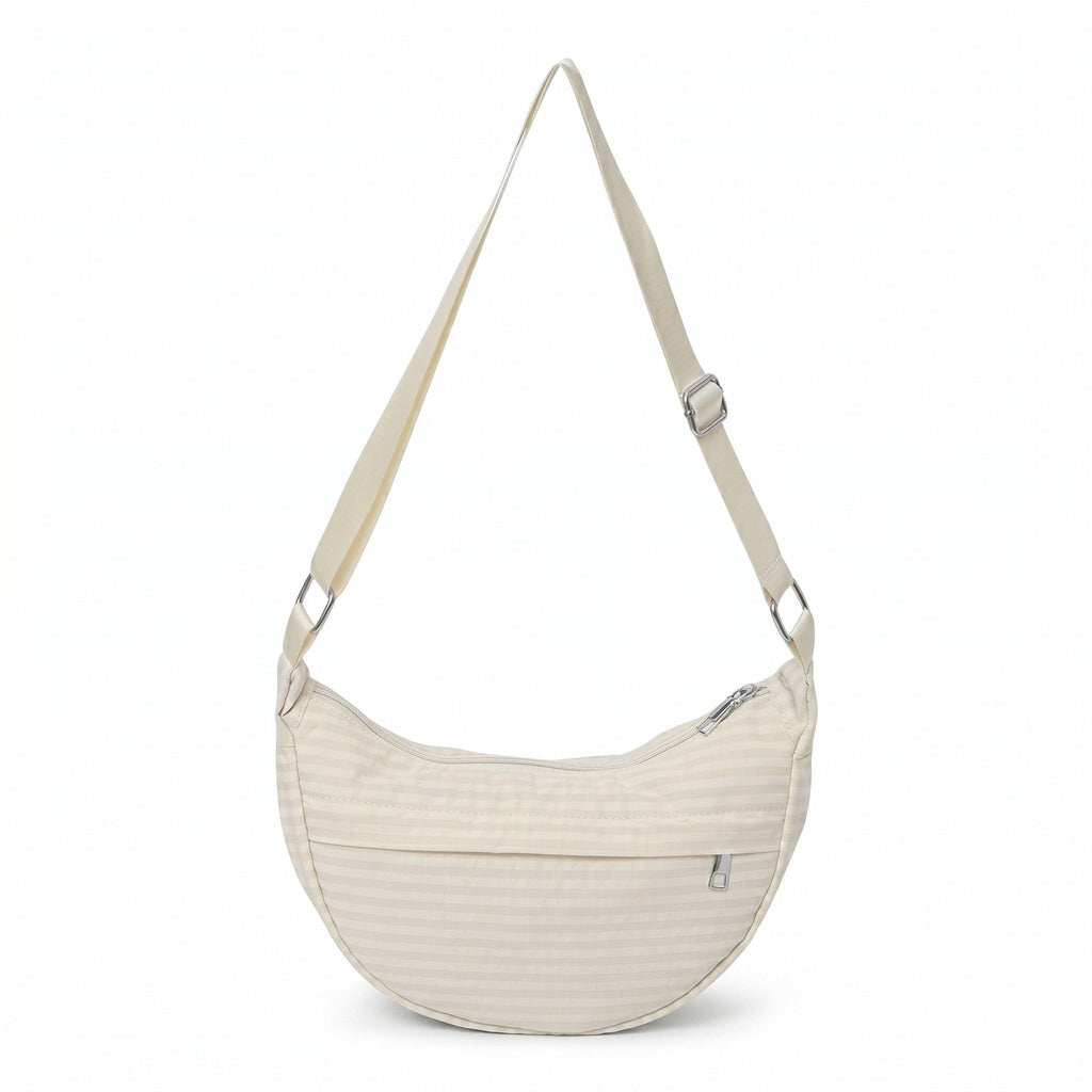 Plaid Nylon Crescent Shoulder Bags with Adjustable Strap Lightweight Casual Crossbody Bag