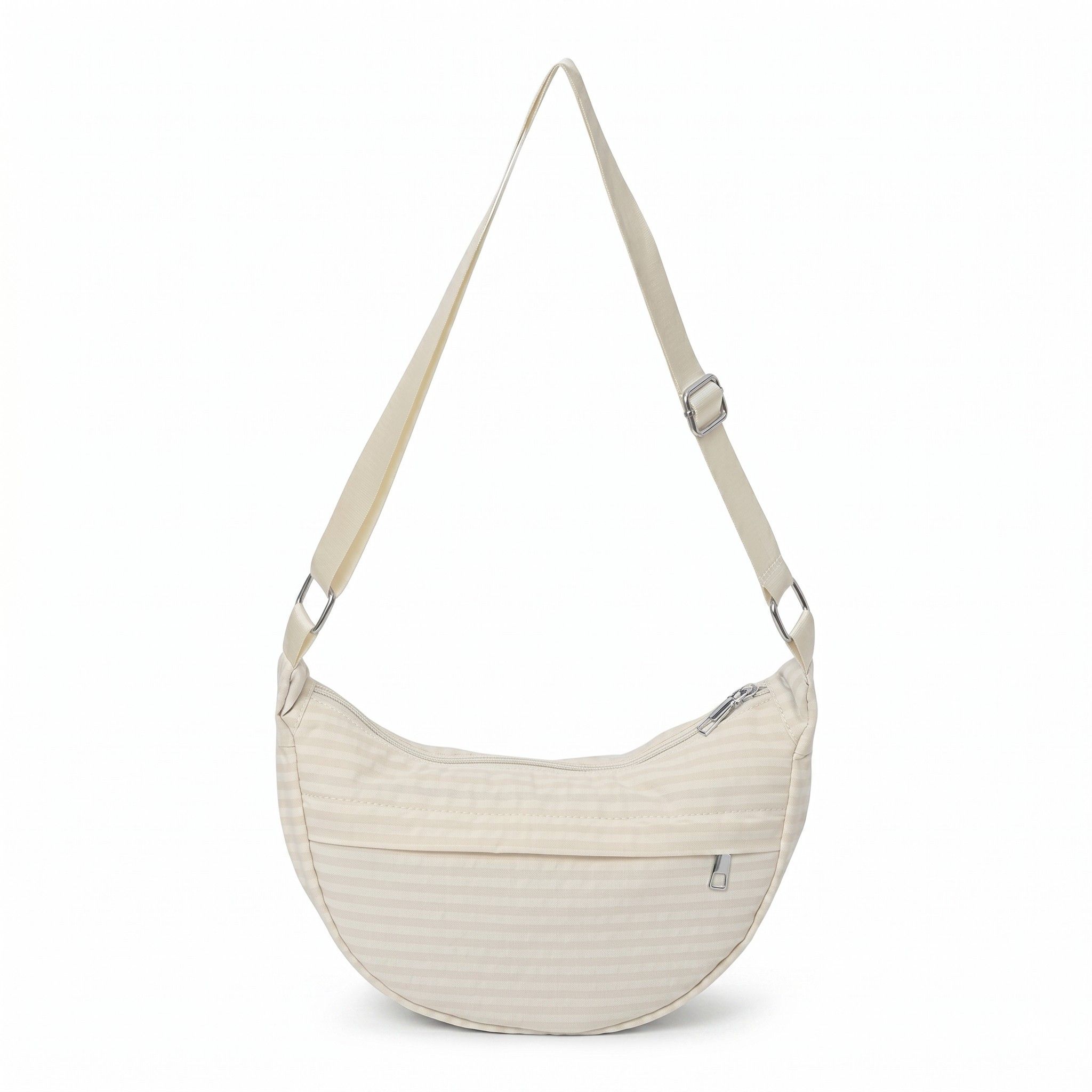 Plaid Nylon Crescent Shoulder Bags with Adjustable Strap Lightweight Casual Crossbody Bag
