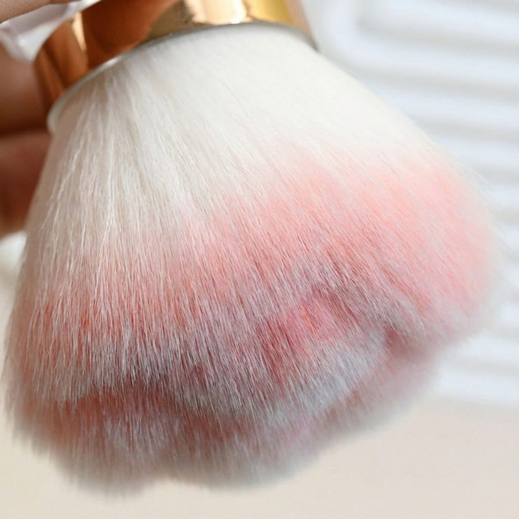 Soft Synthetic Nail Dust Cleaning Brush with Crystal Base and Protective Stand