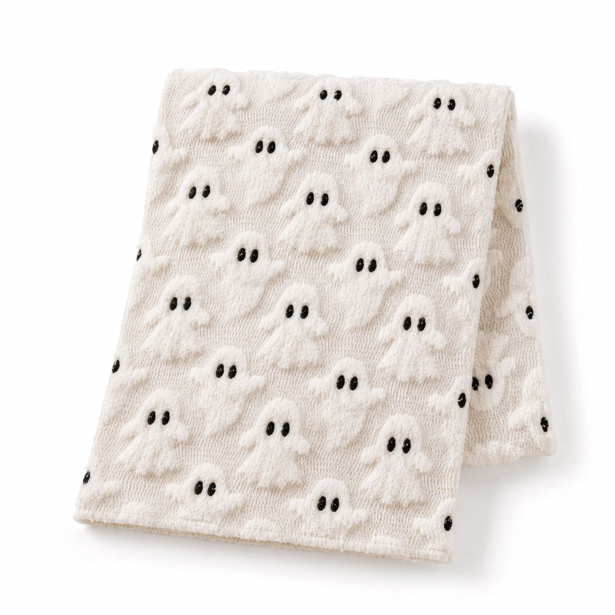 Halloween Black-Eyed Ghost Tufted Table Runner