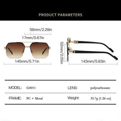 Anna-Kaci Women's Chic Trimmed Octagon Polarized Sunglasses UV400 Protection