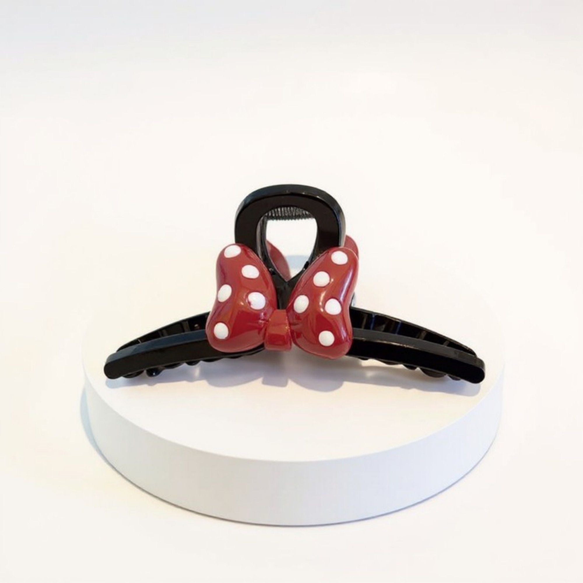 Anna-Kaci 2pcs Bow Hair Claw Clip with Polka Dot Design and Strong Grip 6in
