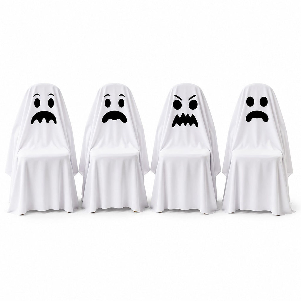 4 Pack Halloween Ghost Chair Covers Party Decorations