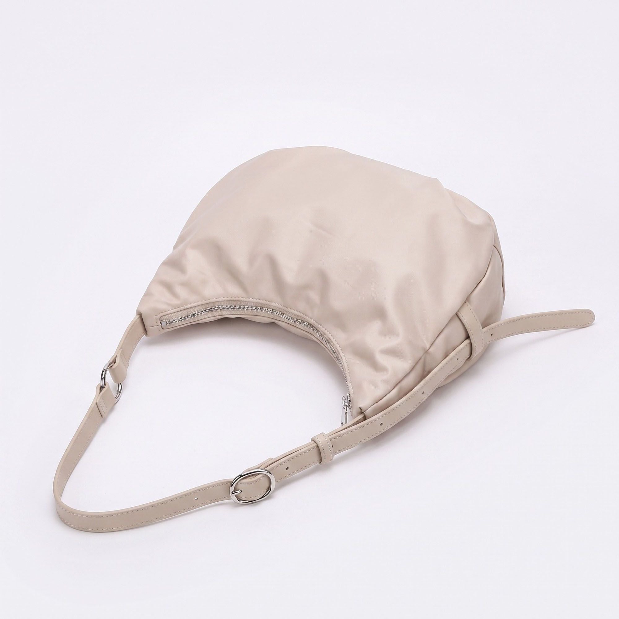 Soft Hobo Shoulder Bag with Adjustable Strap and Zip Closure