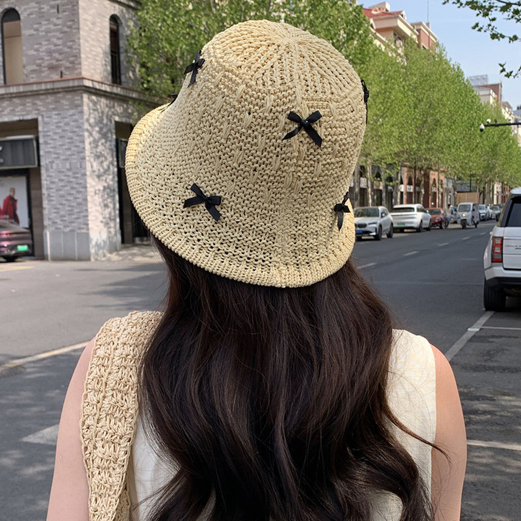 Anna-Kaci Women's Foldable Bucket Hat with Bow Accents
