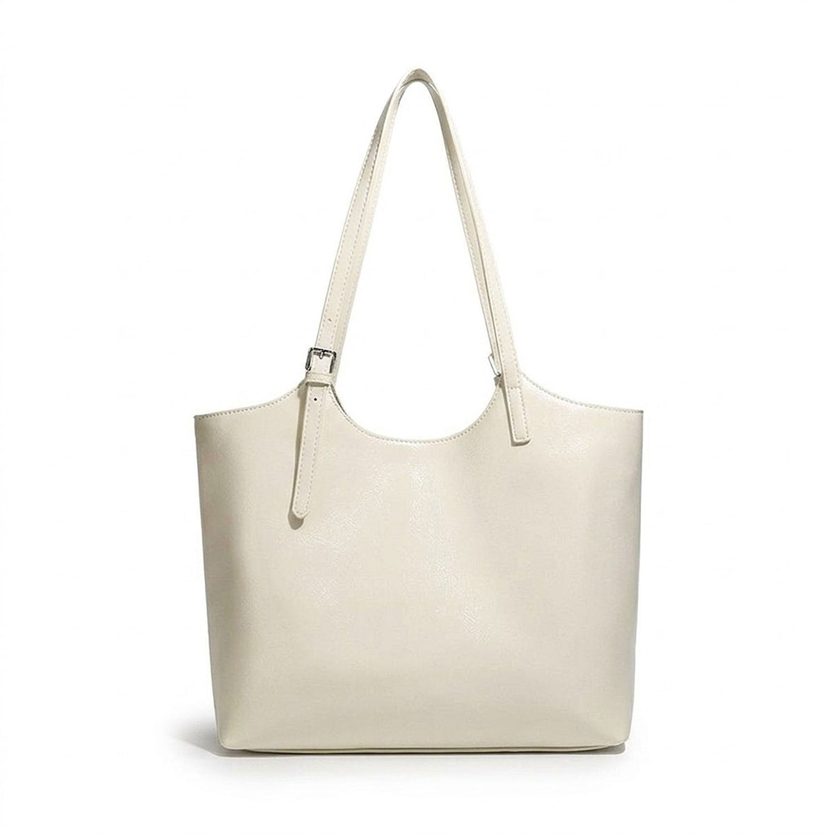 Large Faux Leather Tote Bag with Adjustable Double Shoulder Straps