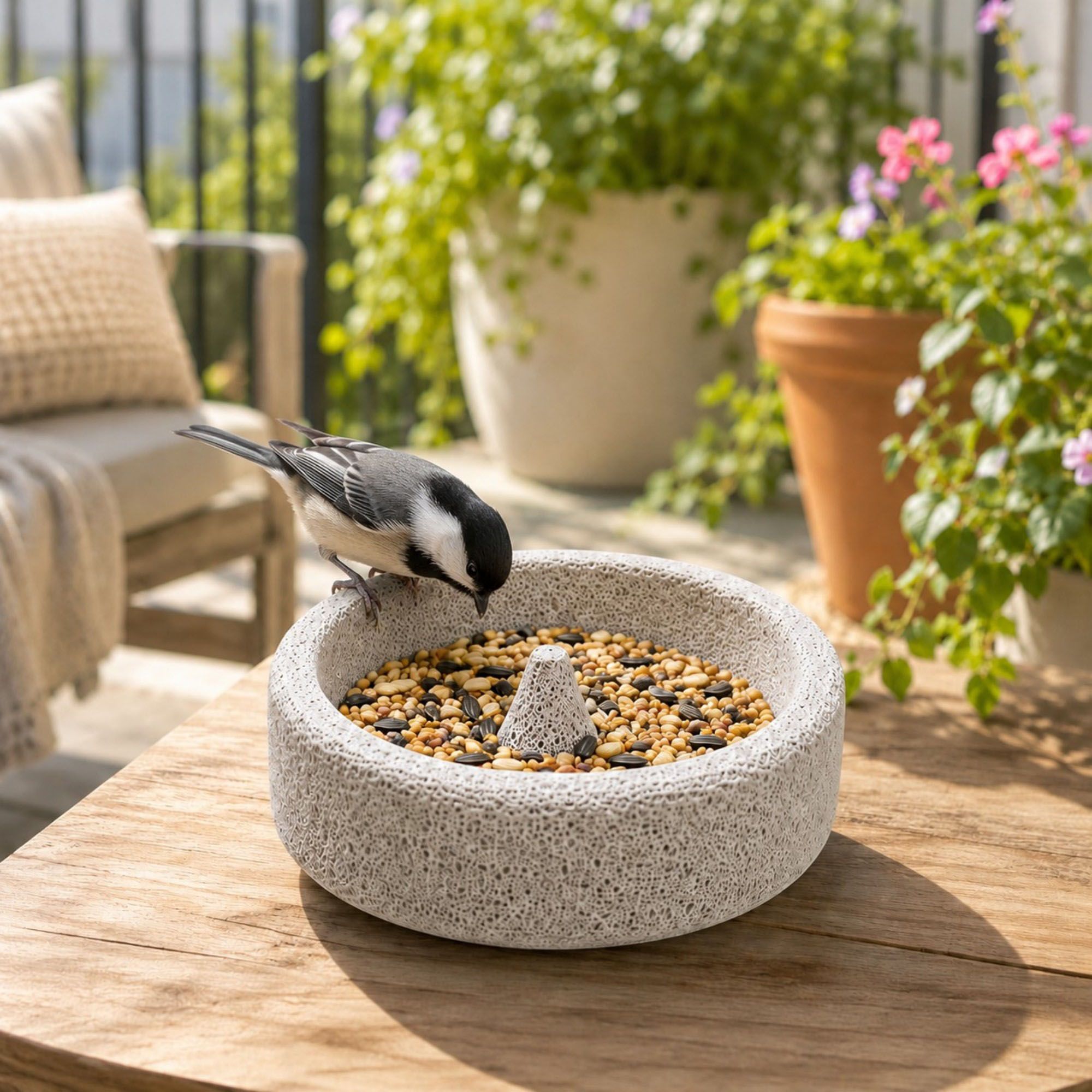 Pumice Bird Feeding & Grinding Bowl