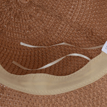 Anna-Kaci Women's Woven Floppy Bucket Hat with Scalloped Brim Edge Detail