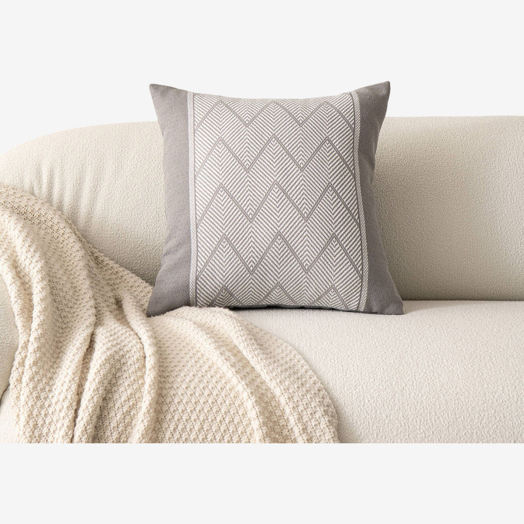 Decorative Throw Pillow Cover 17.7*17.7in Soft Cotton Fabric, Modern Chevron Pattern