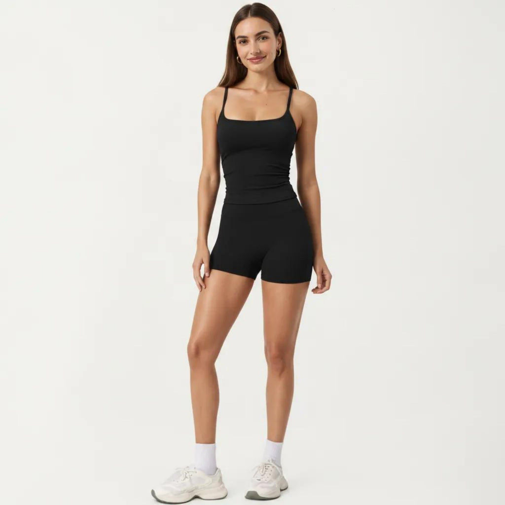 Anna-Kaci Active Women's Spaghetti Strap Active Cami Top with Square Neck and Smooth Stretch Fit
