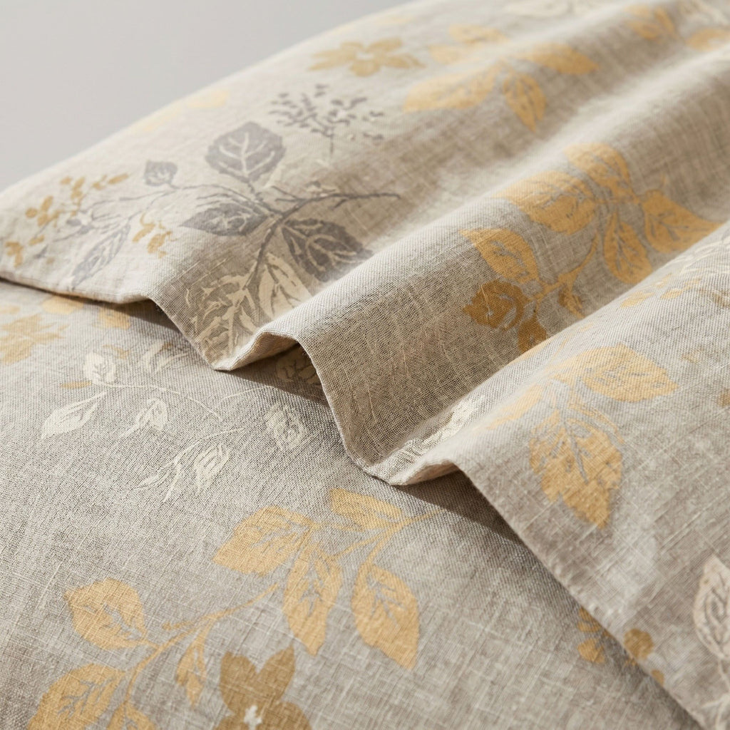 3-Piece Cotton Bedding Set with Duvet Cover and Pillowcases Soft Washed Fabric Botanical Floral Print