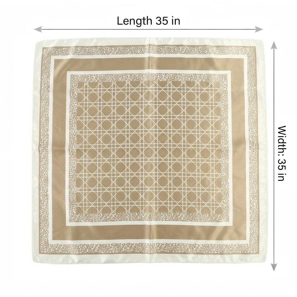 Anna-Kaci Women's Square Geometric Satin Scarf Silk Feel Head Wrap Bandana 35 Inch