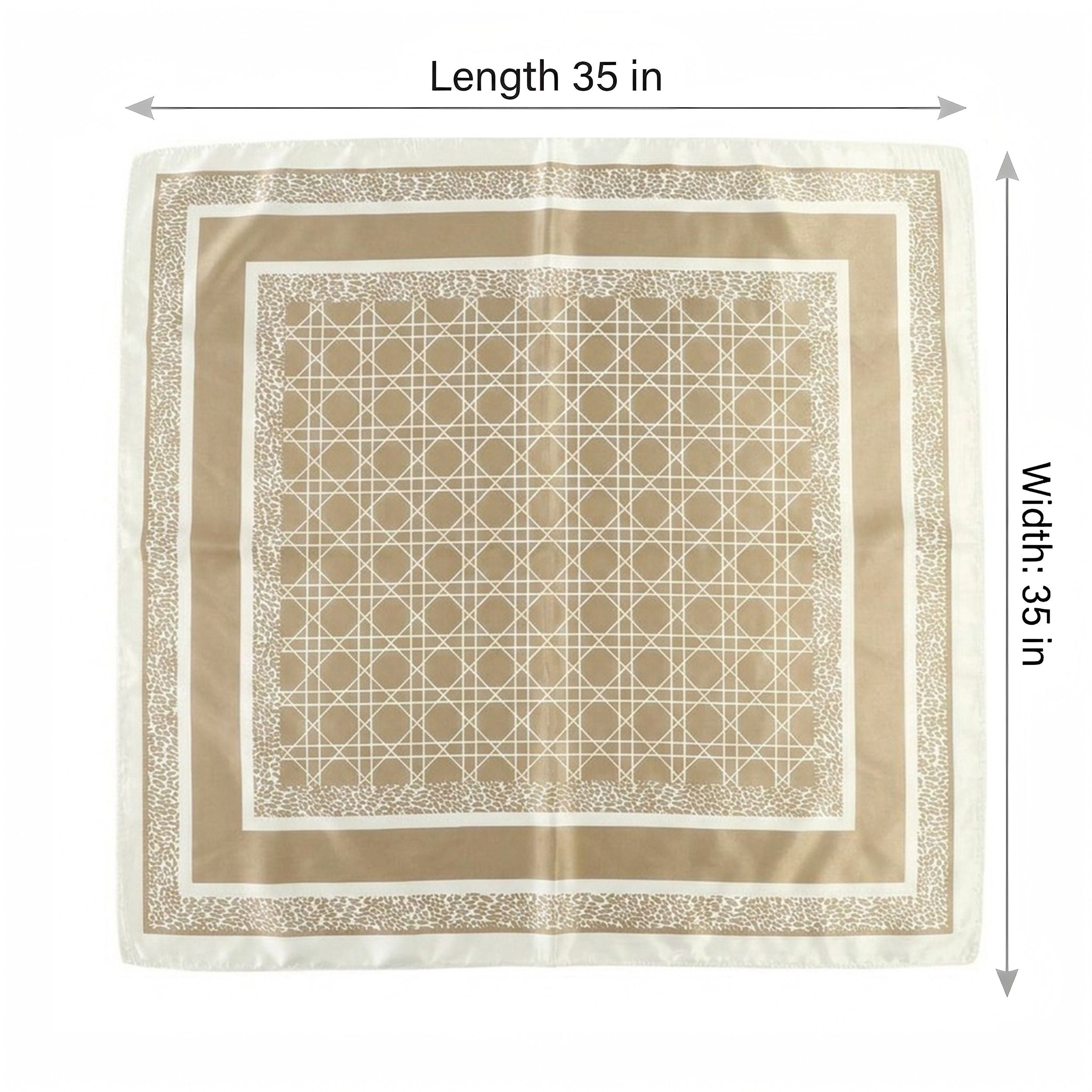 Anna-Kaci Women's Square Geometric Satin Scarf Silk Feel Head Wrap Bandana 35 Inch