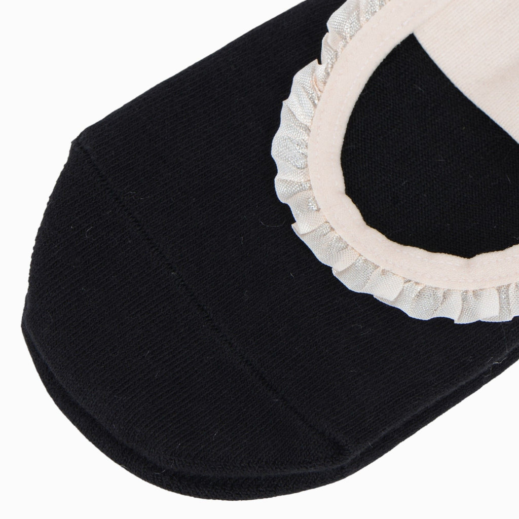 Anna-Kaci Women's Ballet Style Grip Socks with Ruffle Trim and Cross Strap Anti-Slip Sole Yoga and Pilates 2-Pack