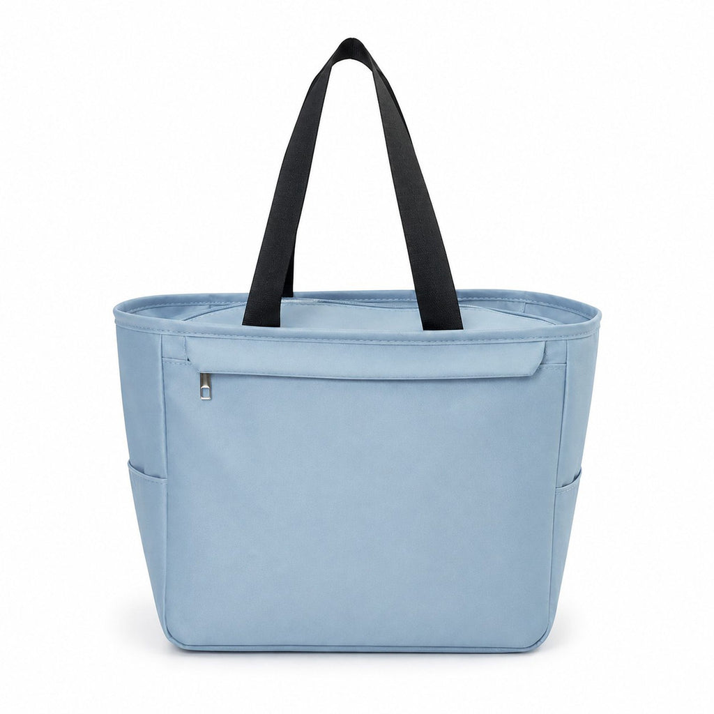 Insulated Tote Lunch Bag with Zipper Pockets and Long Handles