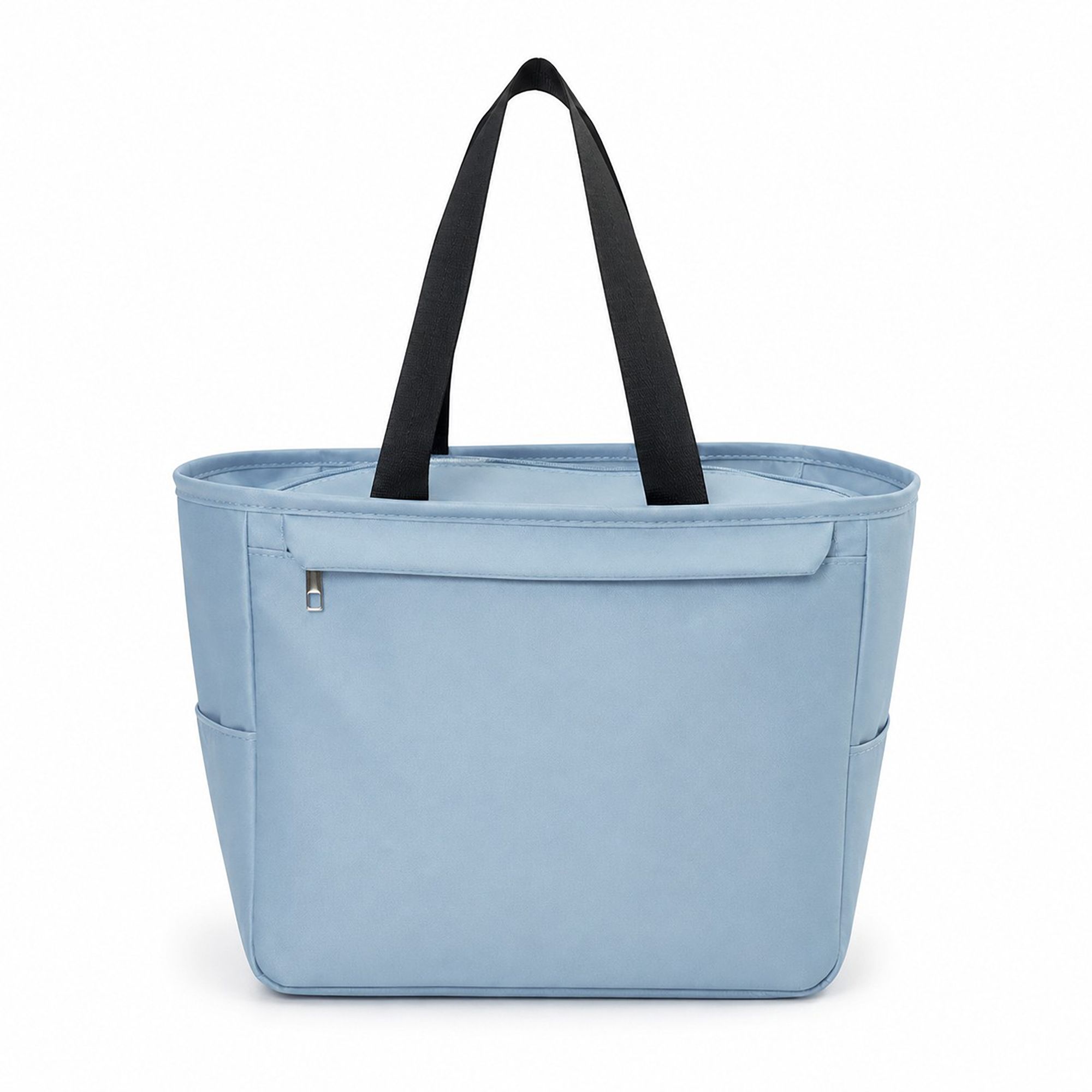 Insulated Tote Lunch Bag with Zipper Pockets and Long Handles