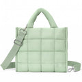 Quilted Puffer Tote Bag with Top Handles and Adjustable Crossbody Strap 11x10x5.5in