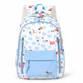 Dog Print School Backpack with Multiple Zip Pockets