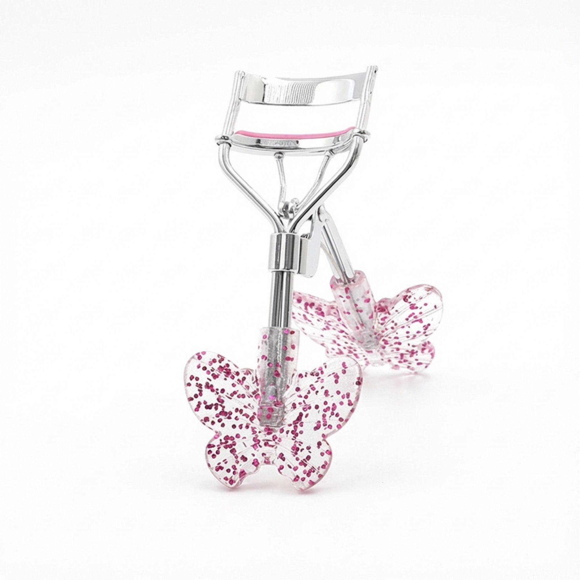 2-Piece Eyelash Curler Set with Butterfly Handle Design for Natural Lash Lift and Eye Makeup Prep
