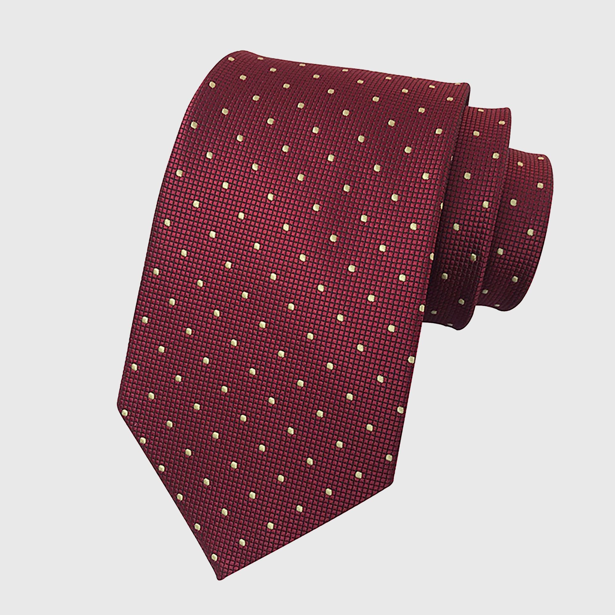 Anna-Kaci Men's Dot Pattern Tie Woven Formal Necktie for Business, Weddings & Daily Office Wear