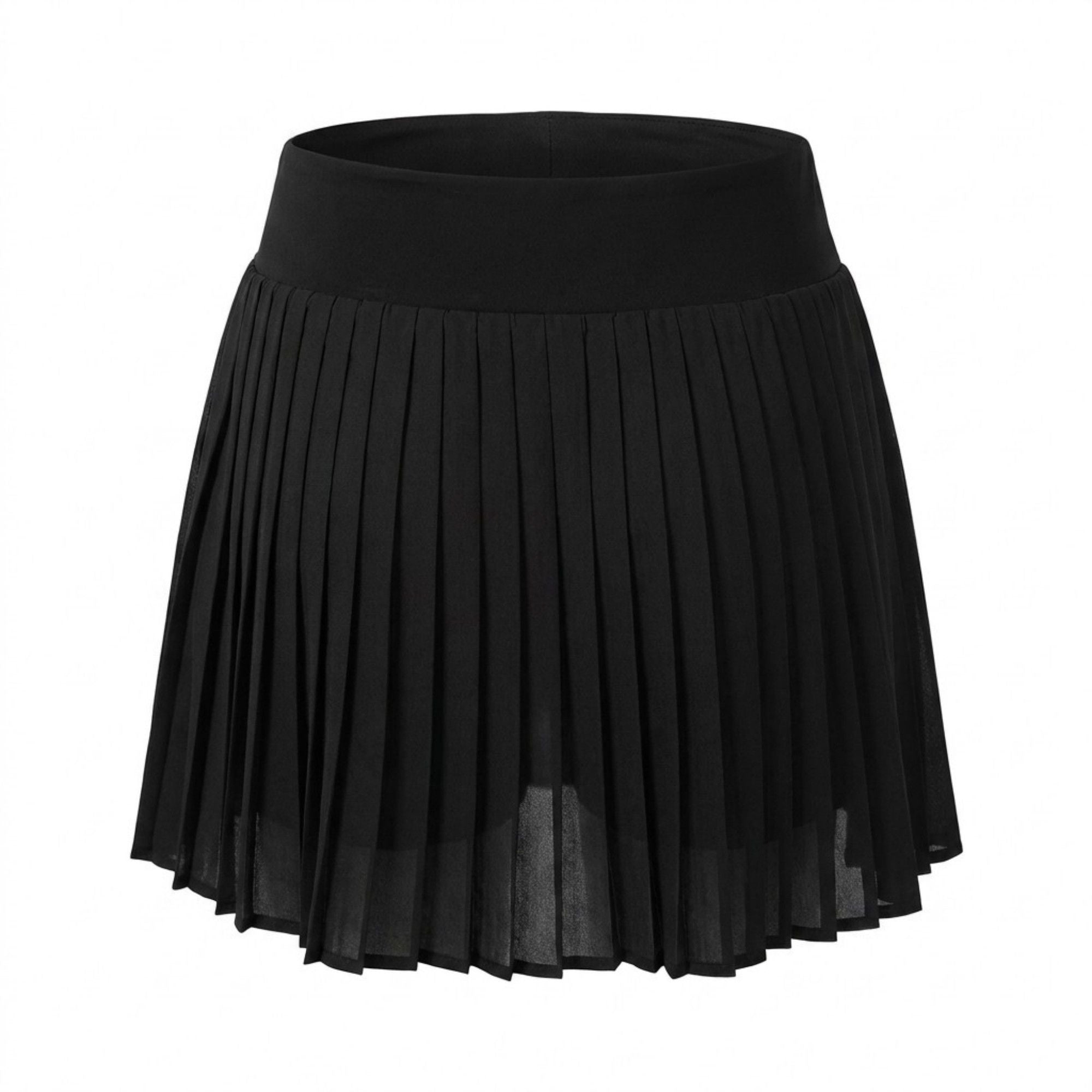 Anna-Kaci Active Womens High Waist Pleated Athletic Skort with Sheer Overlay Wide Waistband and Built In Shorts