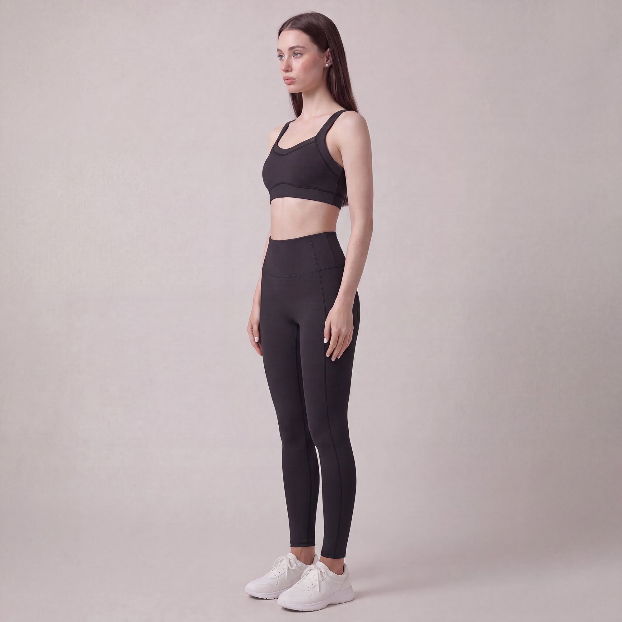 High Waist Full Length Active Leggings with Contour Seams for Workout and Everyday Wear