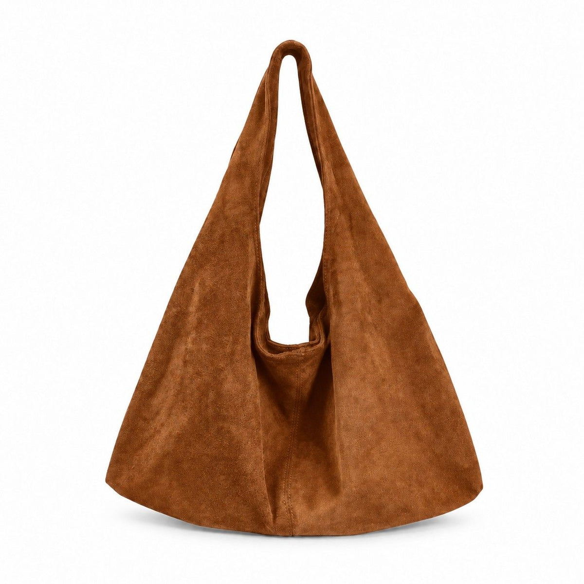 Large Faux Suede Hobo Shoulder Bag with Magnetic Closure and Interior Zip Pocket