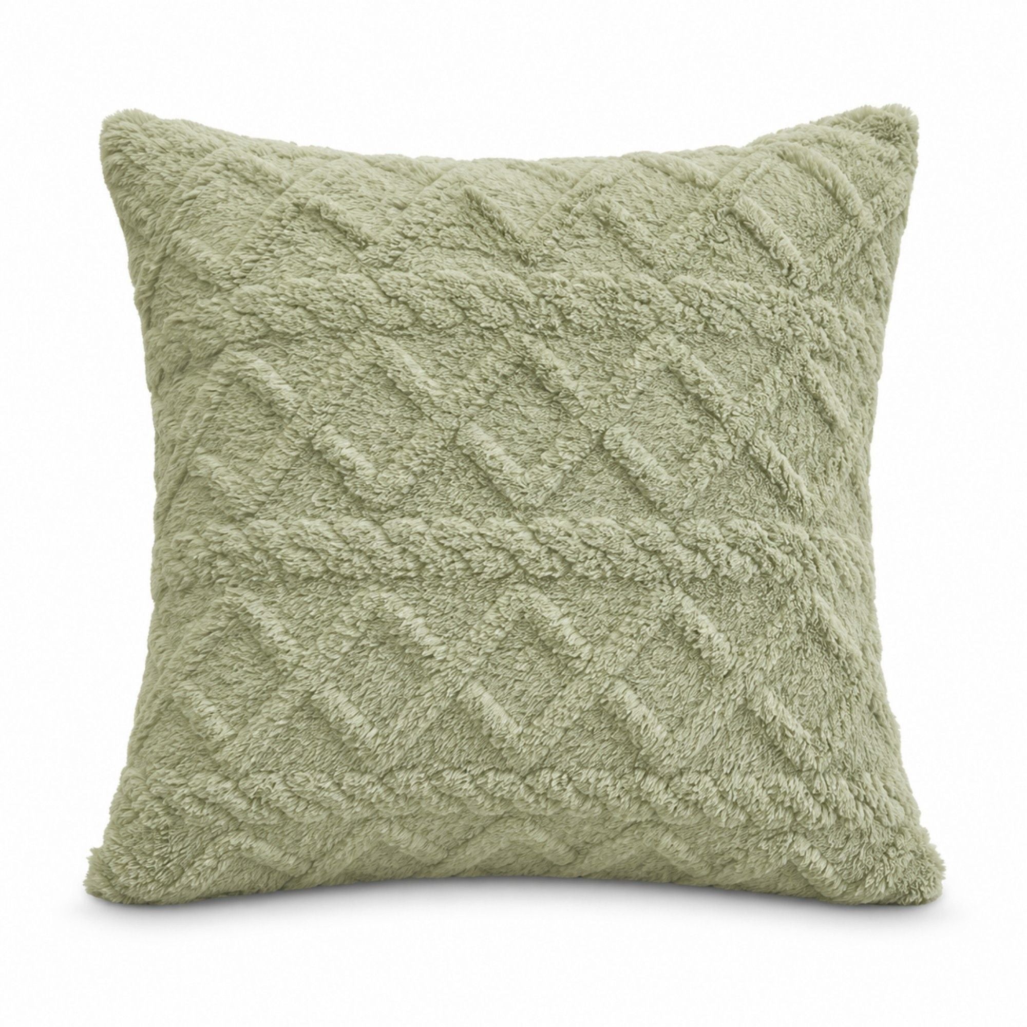 Plush Textured Jacquard Throw Pillow Cover Square Decorative Cushion Cover