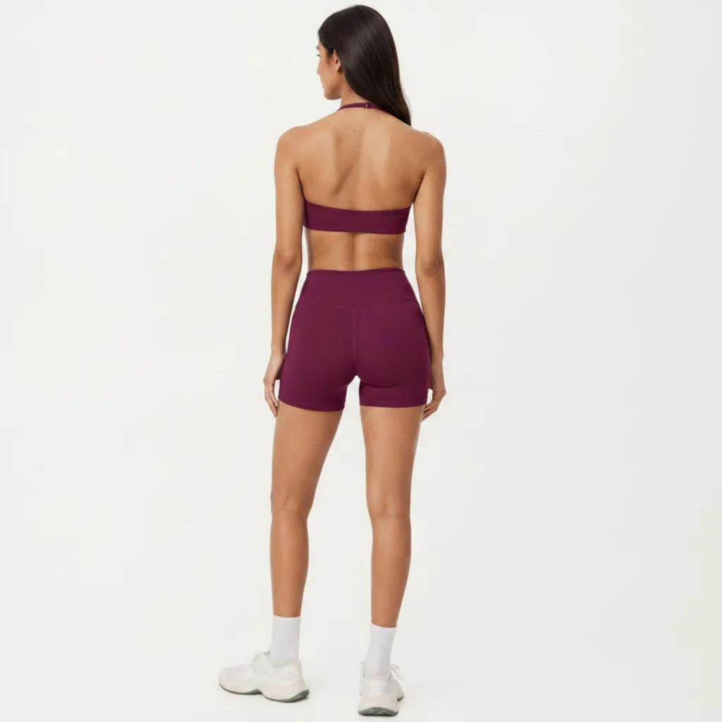 Anna-Kaci Active Women's Halter Sports Bra with Open Back and Smooth Stretch Athletic Fit